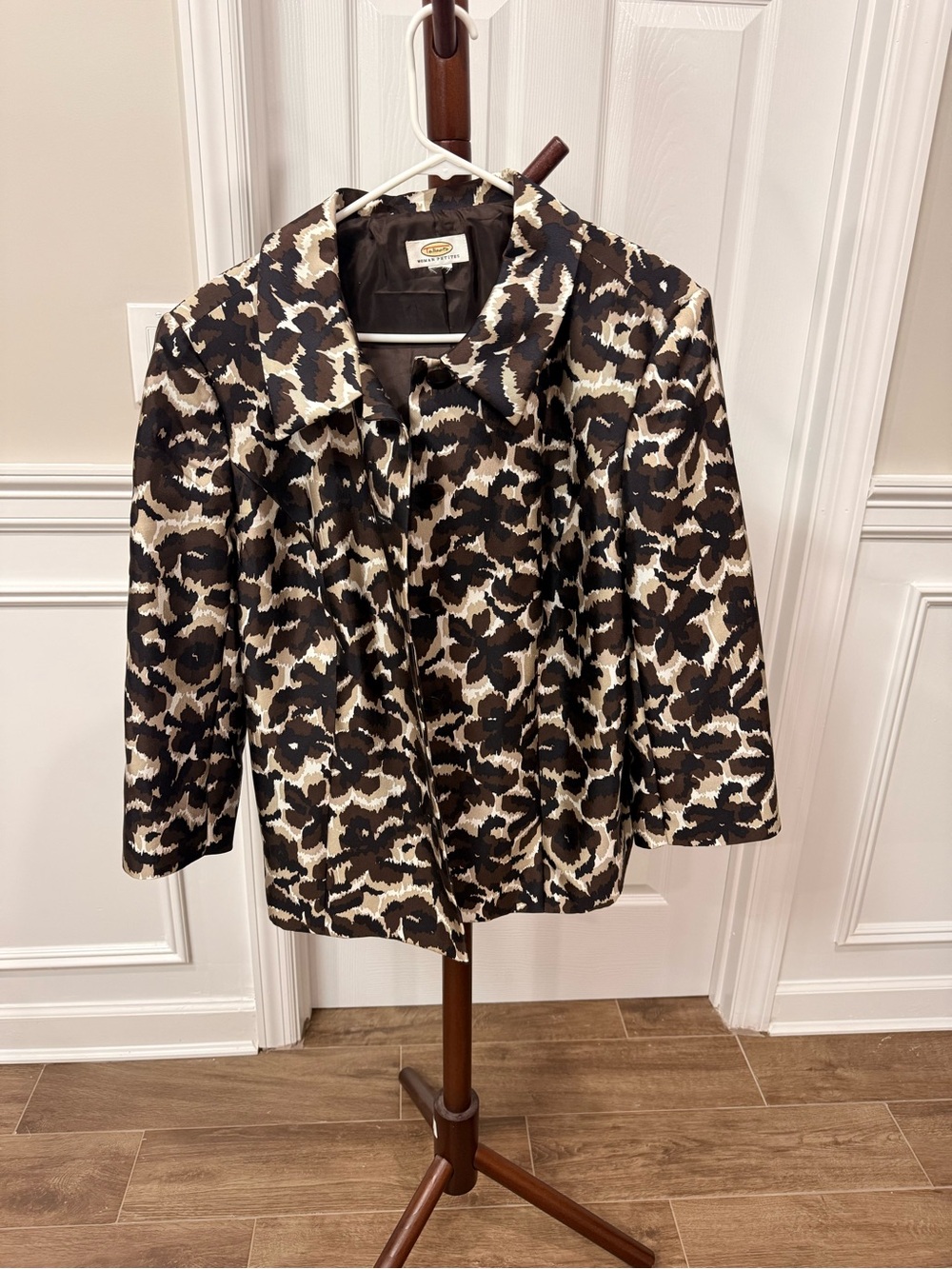 Talbots Brown and Cream Printed Blazer - Picture 2 of 3